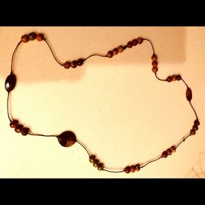 Long Natural Jasper Beaded Necklace